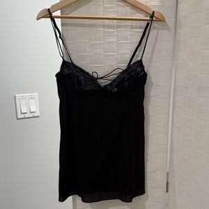 Victoria's Secret Black Lace Chemise Slip XS Very Sexy